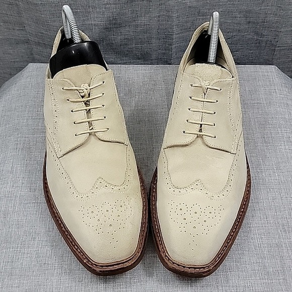 Heschung Wingtip Oxford Cream Suede leather Dress Shoe men\'s SZ 10.5 main image 15